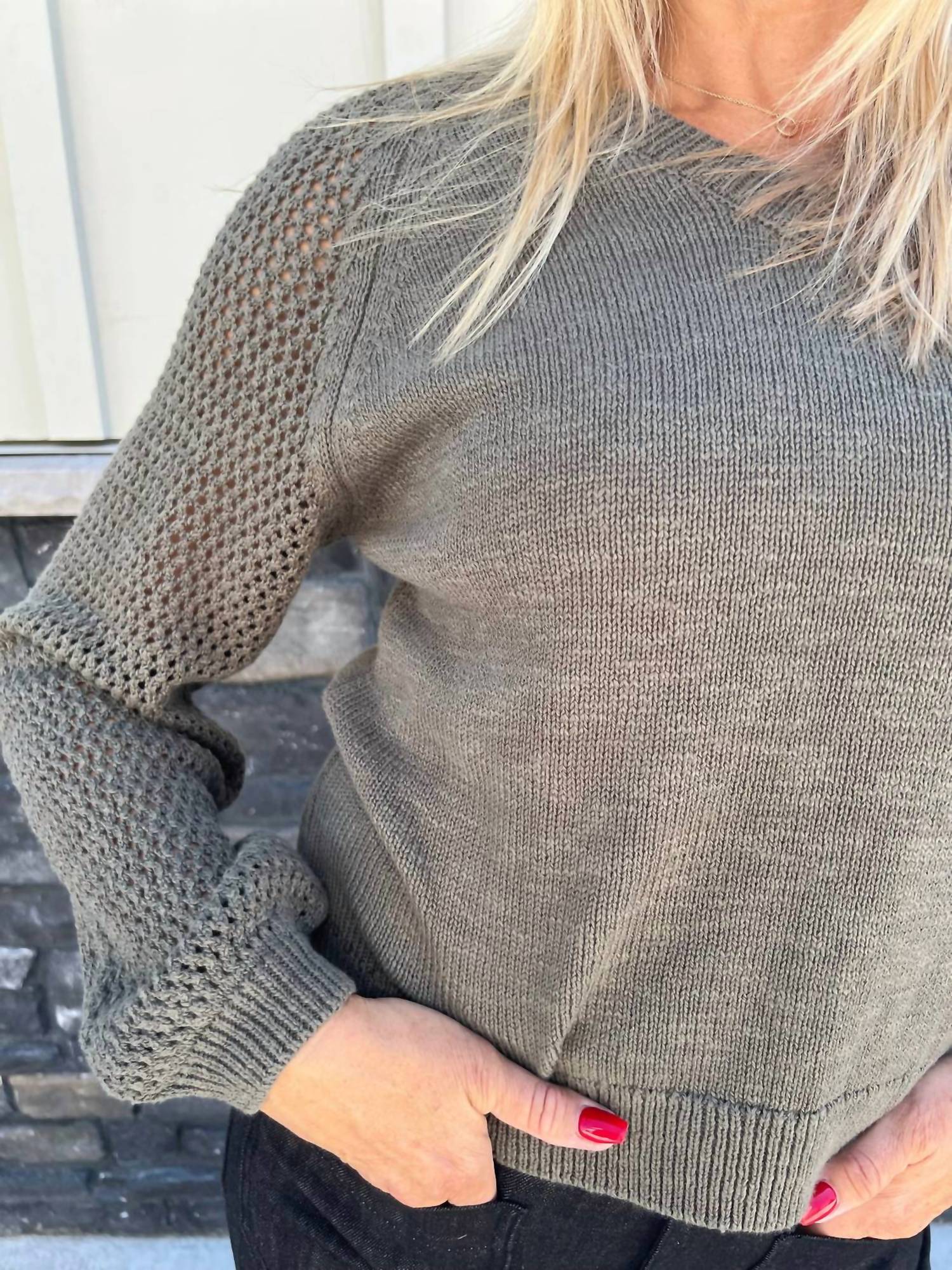 Sanctuary Women's Perfect Time Sweater in kalamata - women's sweater - detail view
