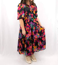 Pretty Follies - Abstract Printed Midi Shirt Dress