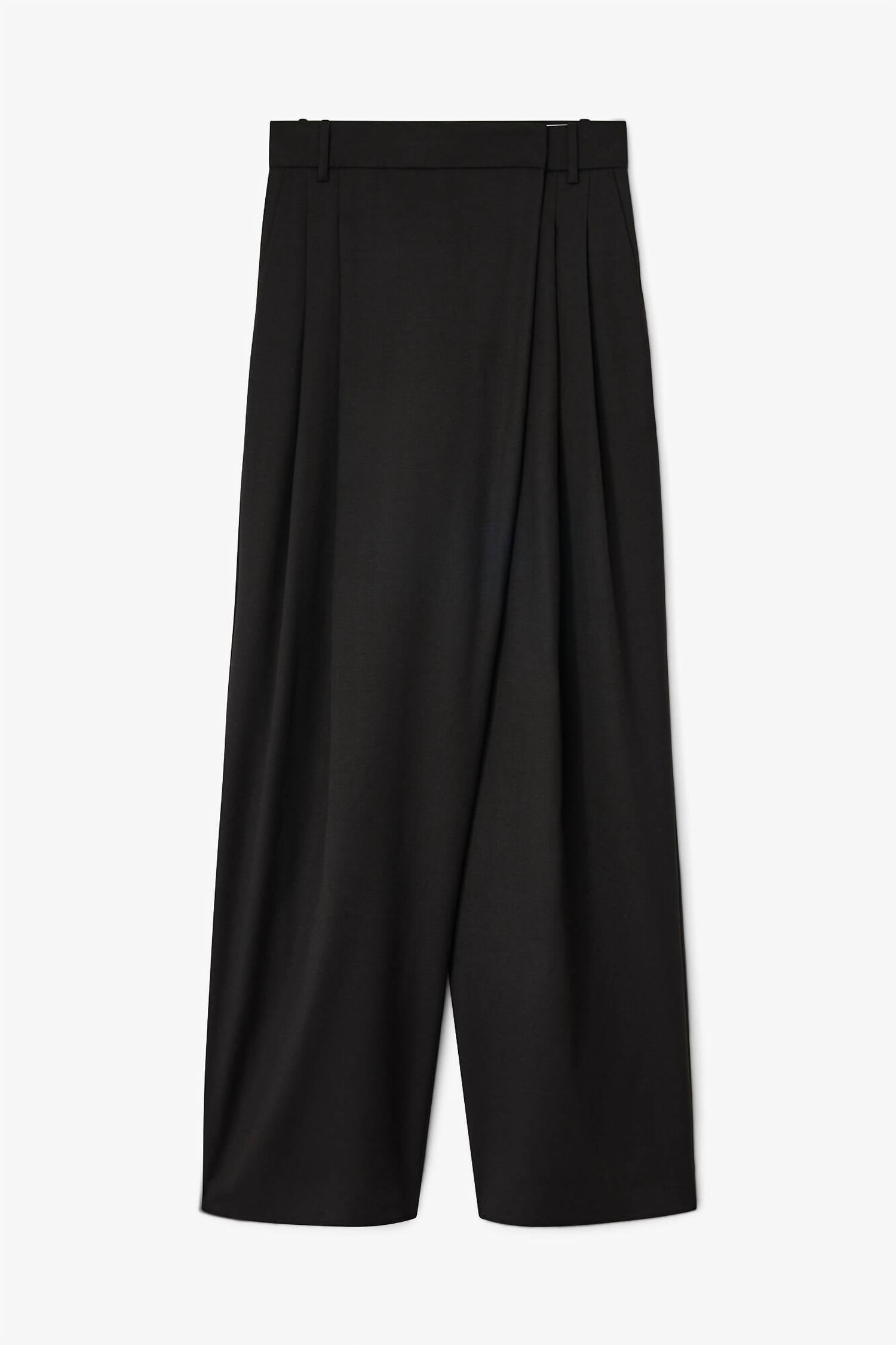 Ganni - Calendered Wool Mid Waist Pants