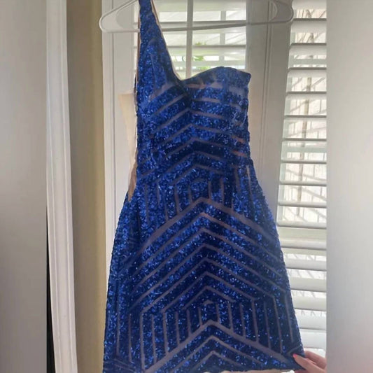 Jovani - Sequin Short One Shoulder Dress