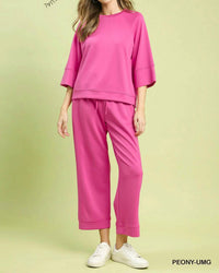 Umgee - Luxeknit Straight Leg Pants