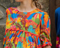 BRITON COURT Girls Quinn Dress in tangerine tango - kids' dress - alternate view