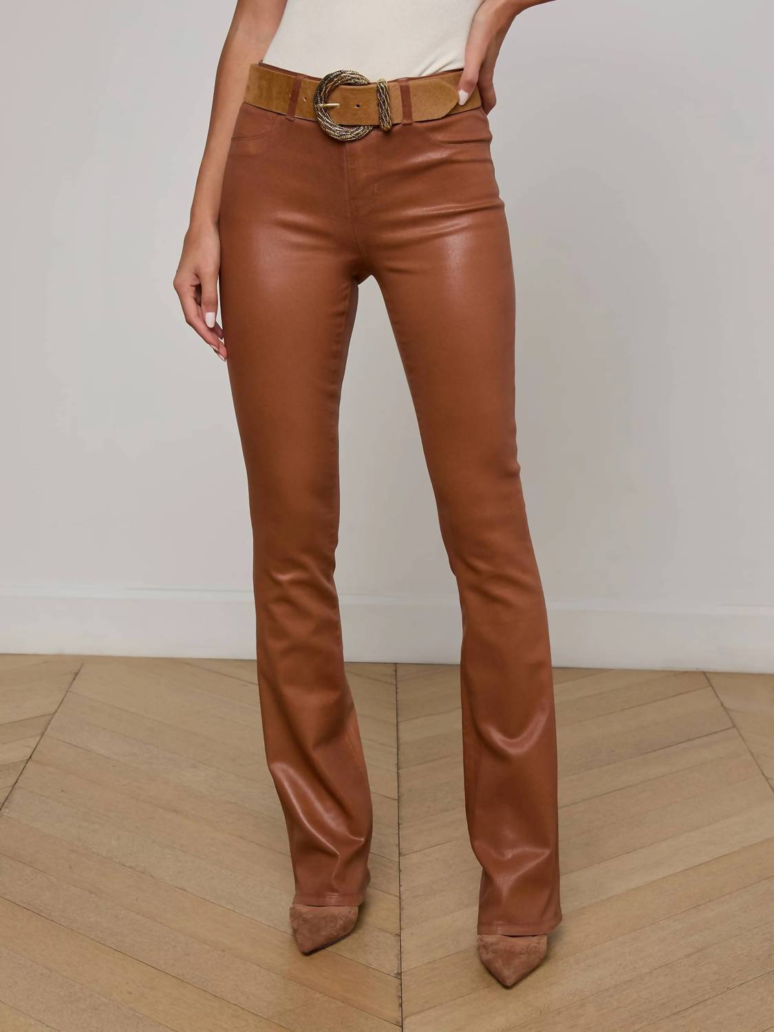 L'Agence - Selma Coated Bootcut Jean