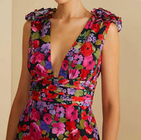 Amur - Sorena Deep V Midi Dress