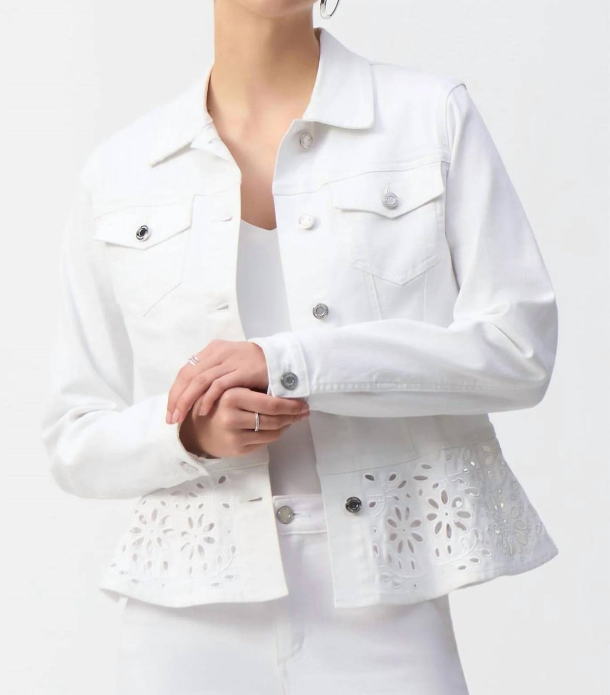 Joseph Ribkoff - Denim Broderie Anglaise Jacket