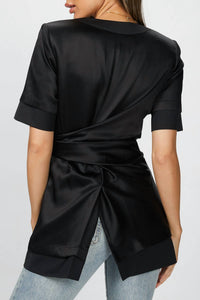 INSIDE-OUT WRAP BLAZER