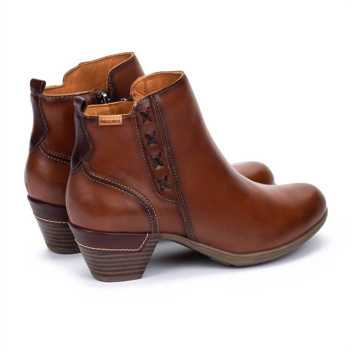 PIKOLINOS Women's Rotterdam Heeled Ankle Boots in cuero - women's shoe - alternate view