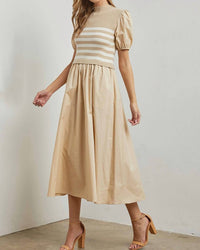 Polygram - Leonora Knit Stripe Bodice Dress