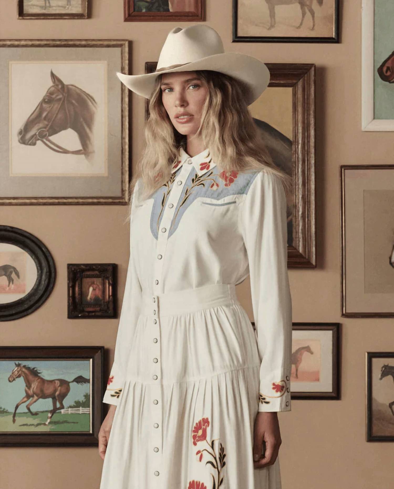 The Great. - Embroidered Western Shirt