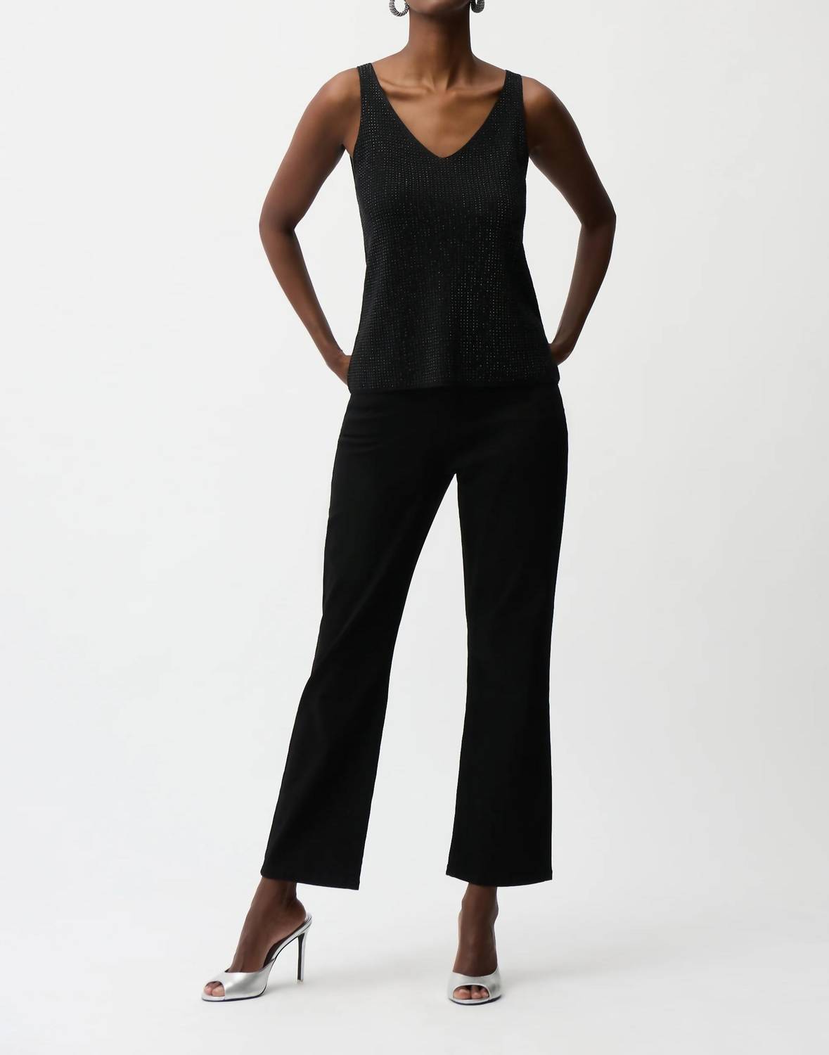 Joseph Ribkoff - Metallic Knitted Camisole With Rhinestones
