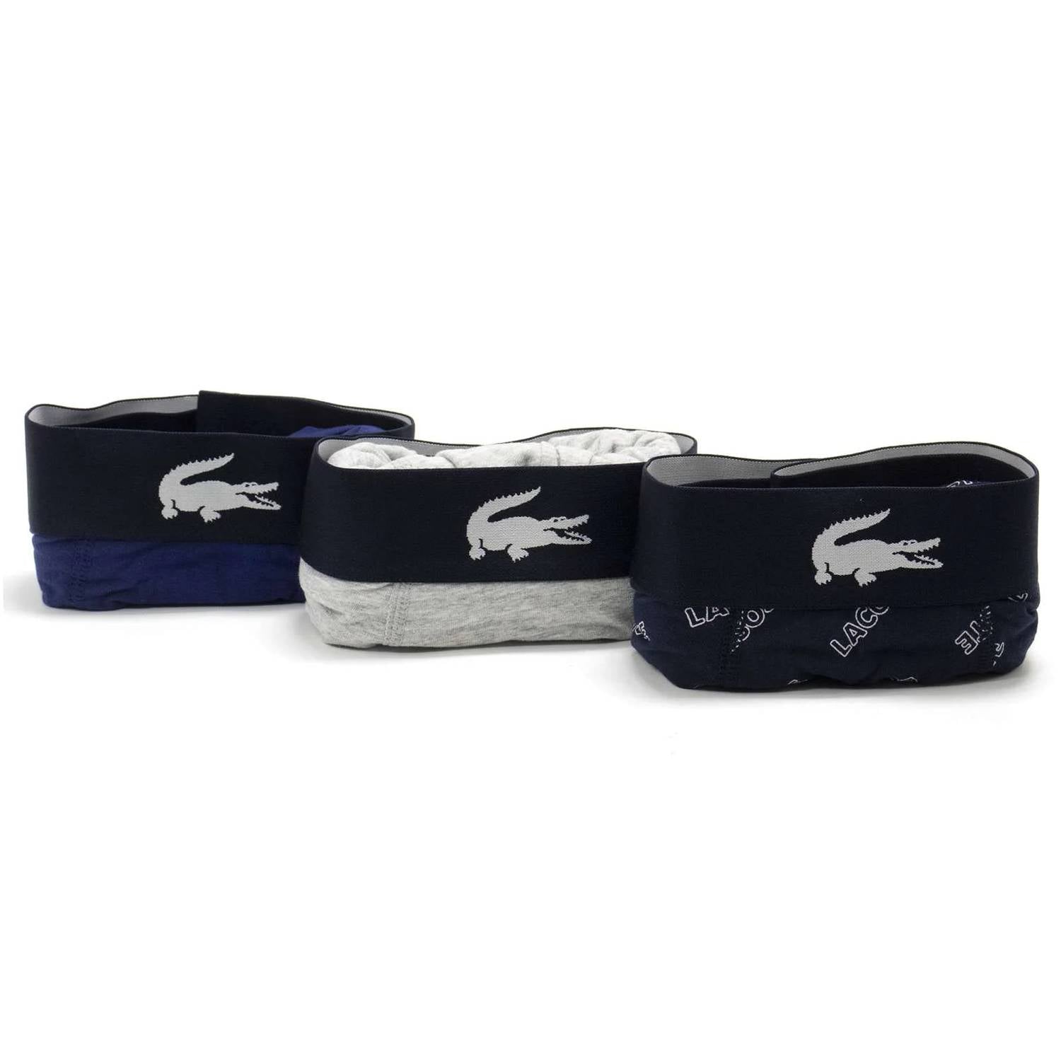 Lacoste - Men's 3 Pack Cotton Stretch Print Boxer Briefs