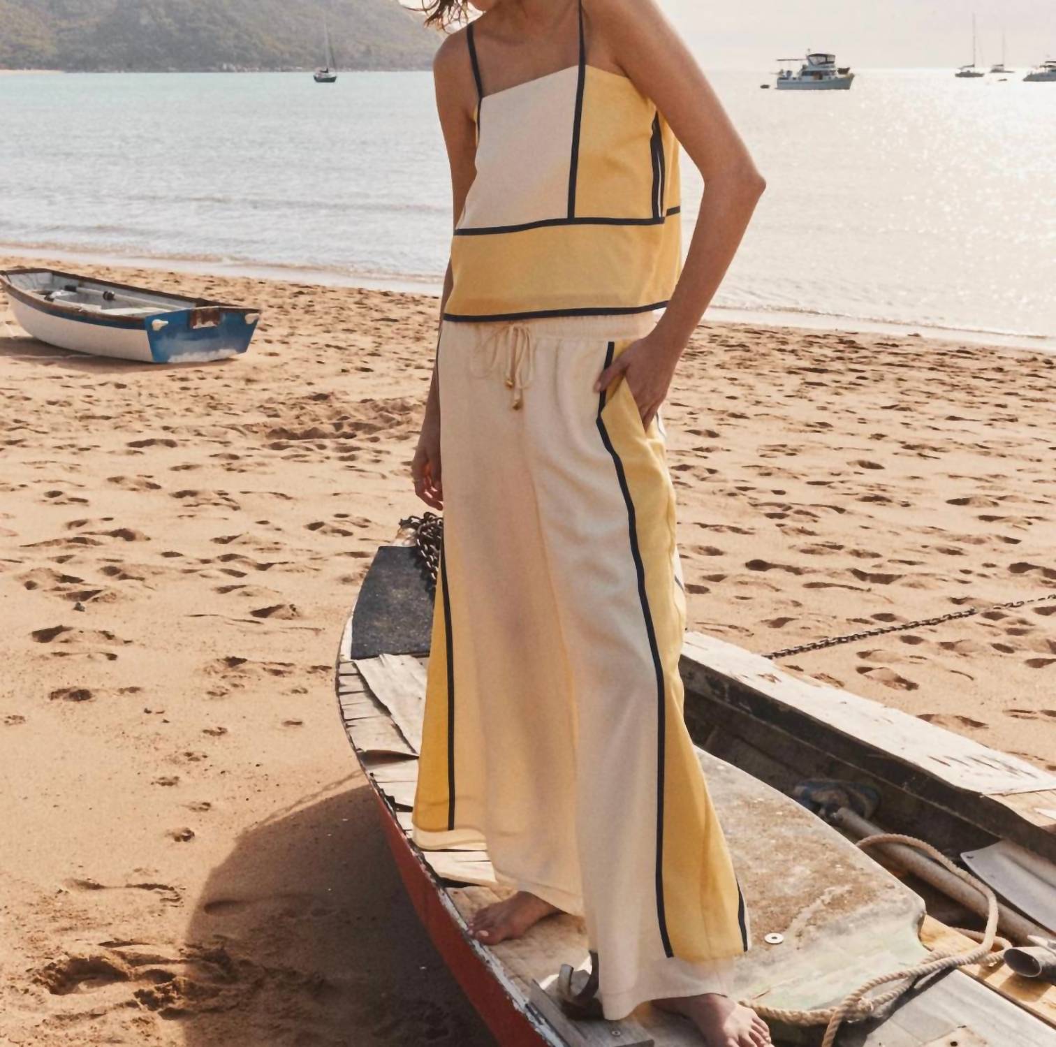 Sancia Women's The Lilou Pants in butter yellow - women's pants - alternate view
