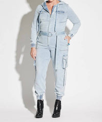 Circular Path - Terry Denim Jumpsuit