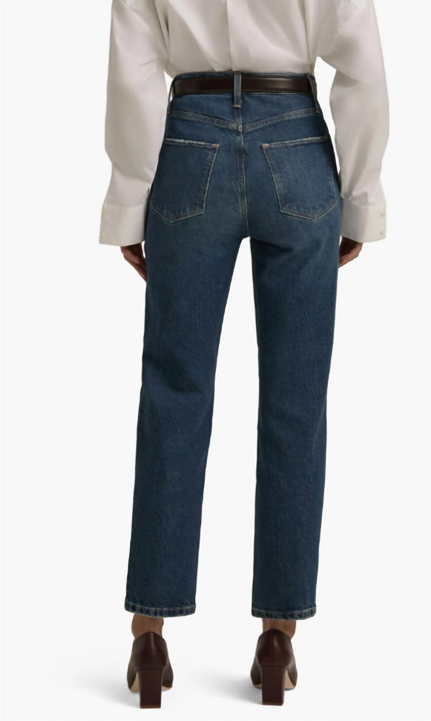 Favorite Daughter Valentina Straight Jeans in cambridge - women's jeans - detail view