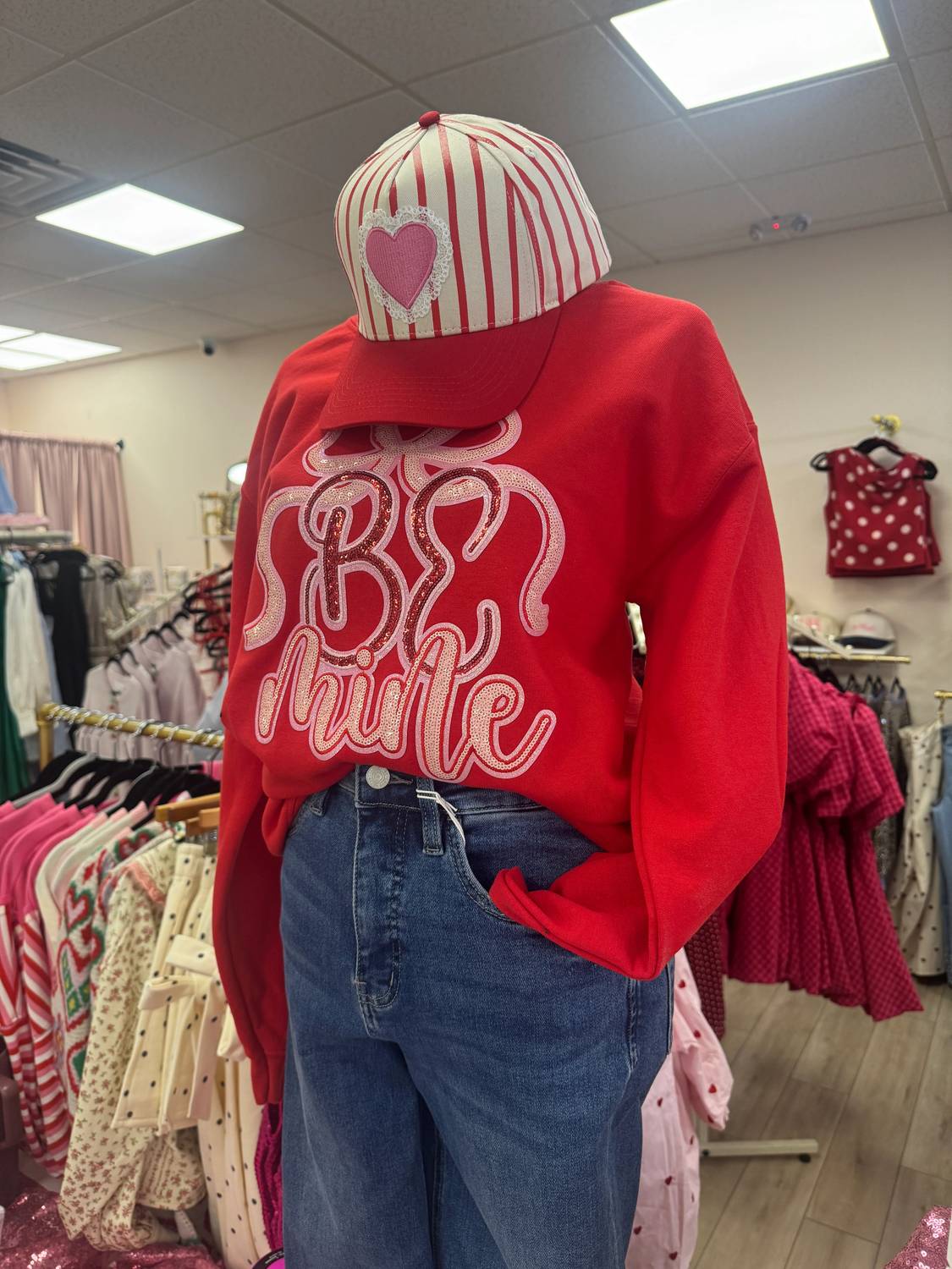 Hazel Mae - Be Mine Sequin Sweatshirt