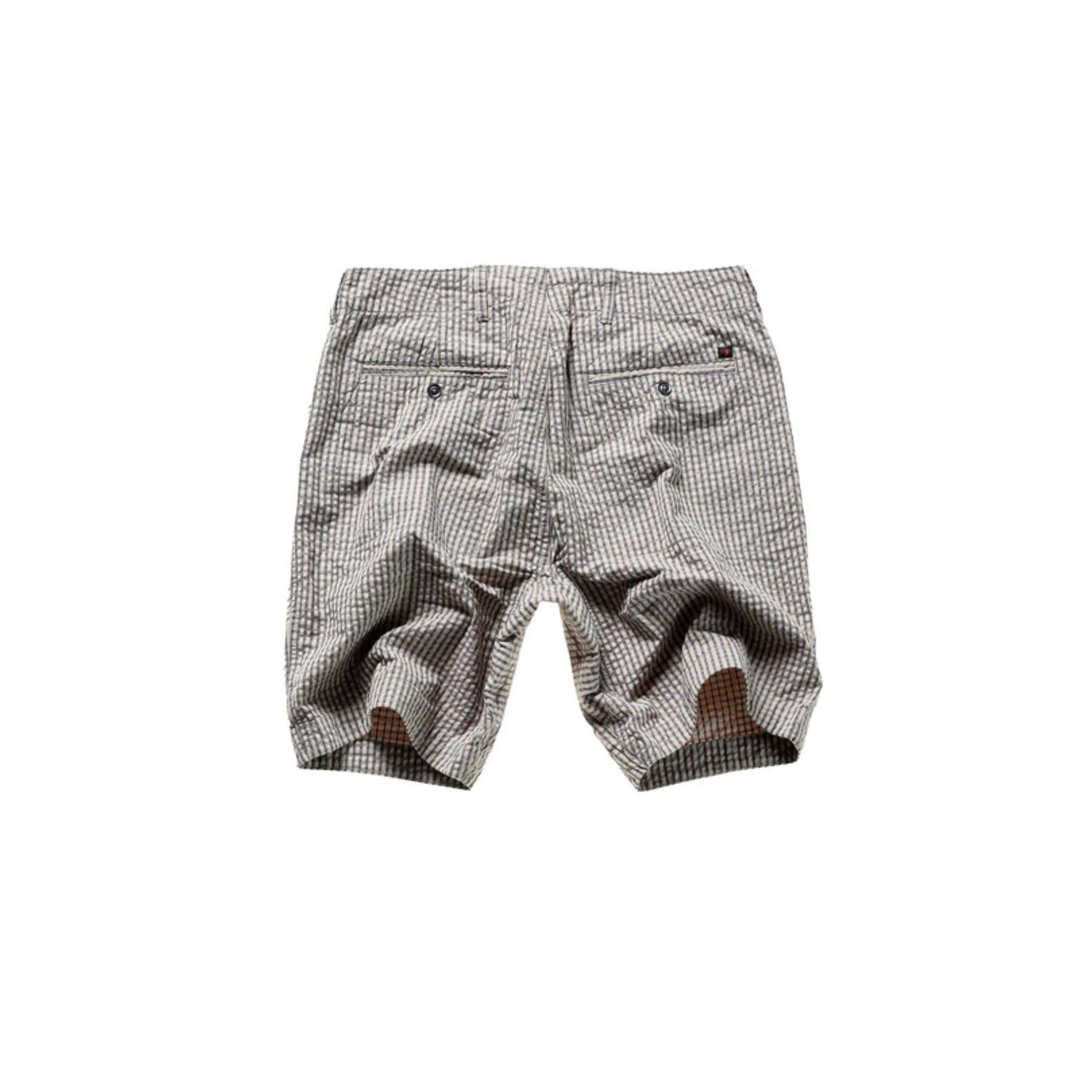 Relwen Men's Seersucker Short in sand grey - men's shorts - detail view