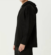 CLOSED Hooded Wool Sweatshirt in black - men's shirt - alternate view