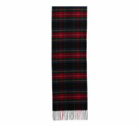 FRAAS Traditional Tartan Cashmink Scarf in black plaid - women's scarf - detail view