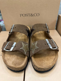 Post & Co. Women's Stars Alaska Slides in brown - women's shoe - alternate view