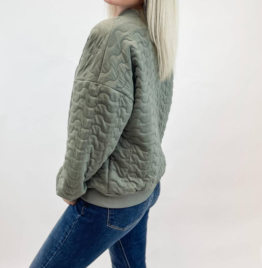 Be Cool - Comfy Wave Quilted Bomber Jacket