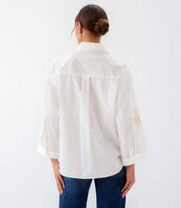 Karen Kane - Bell Sleeve Embroidered Palm Tree Shirt