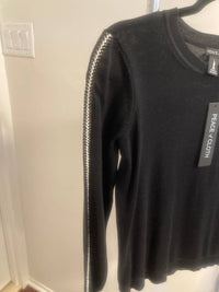 Piece Of Cloth - Women's Crew neck sweater with metallic trim