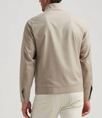 PETER MILLAR Excursionist Lite Bomber Jacket in dark sand - men's jacket - detail view