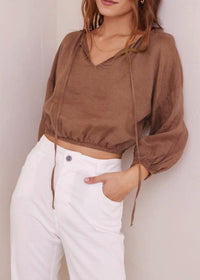 Bella Dahl - Linen Tie Front Top