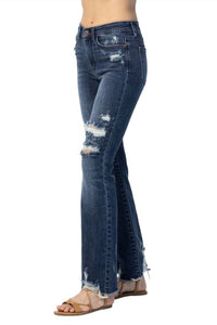 Judy Blue - MID RISE CONTRAST DESTROY SLIM BOOTCUT JEAN