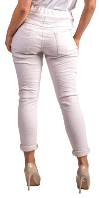 GIGI MODA Diamante Tie-Waist Pants in beige - women's pants - detail view