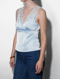 Greylin - Women's Isis Lace Detail Satin Camisole