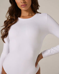7Diamonds Sleek Long Sleeve Bodysuit in white - women's shirt - view 4