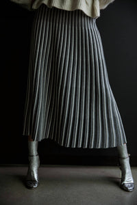 SSKEIN Adeline Midi Skirt in grey ivory - women's skirt - view 6