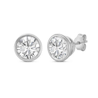 Diana M Jewels - Women's Lab Grown Round Stud In A Bezel Setting Earrings (9.00 Ct)