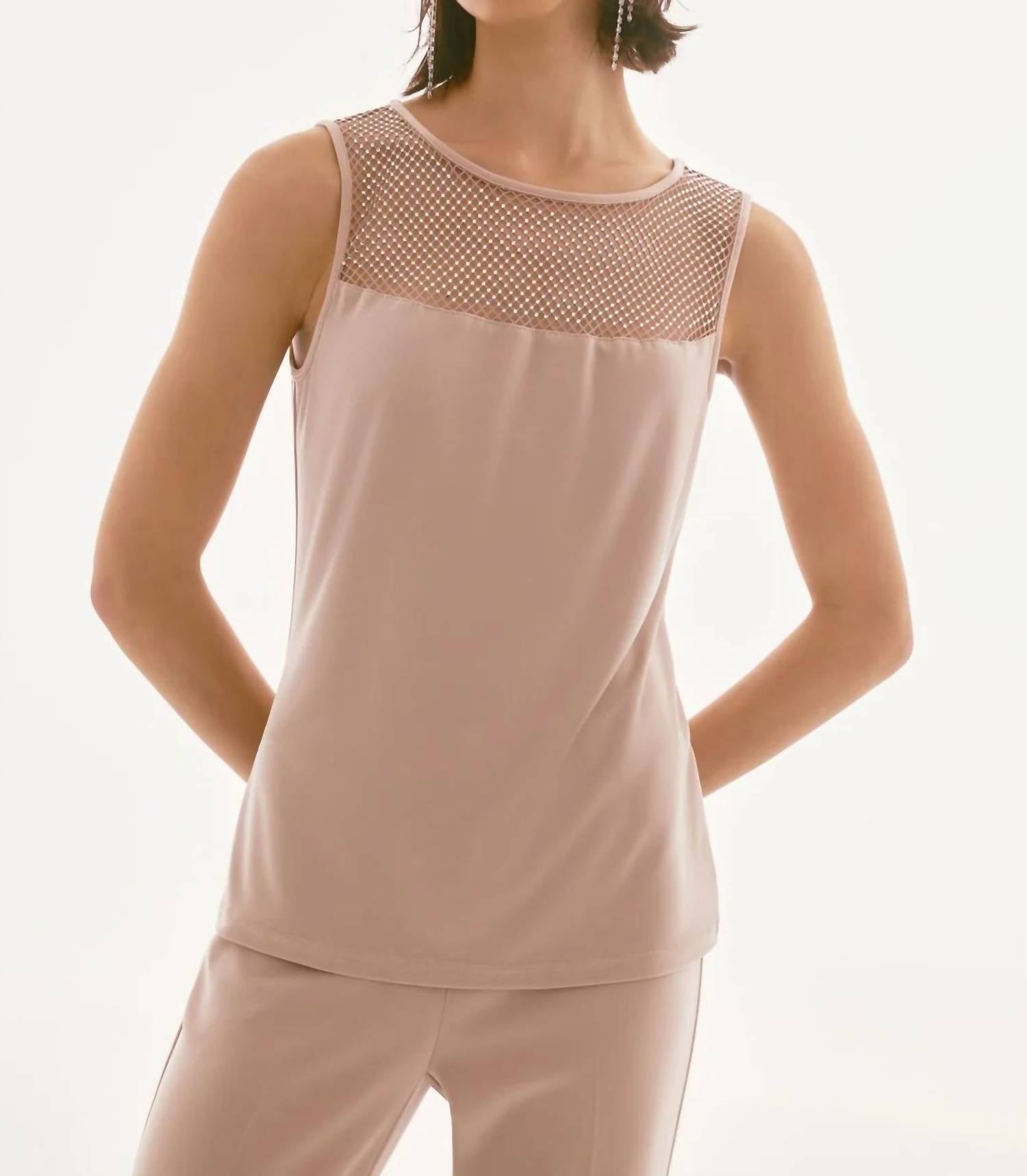 Joseph Ribkoff - RHINESTONE MESH TANK