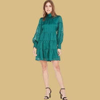 Joy Joy - Tie Neck Tiered Dress