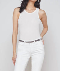 L'Agence Nia Racerback Tank Top in white - women's tank top