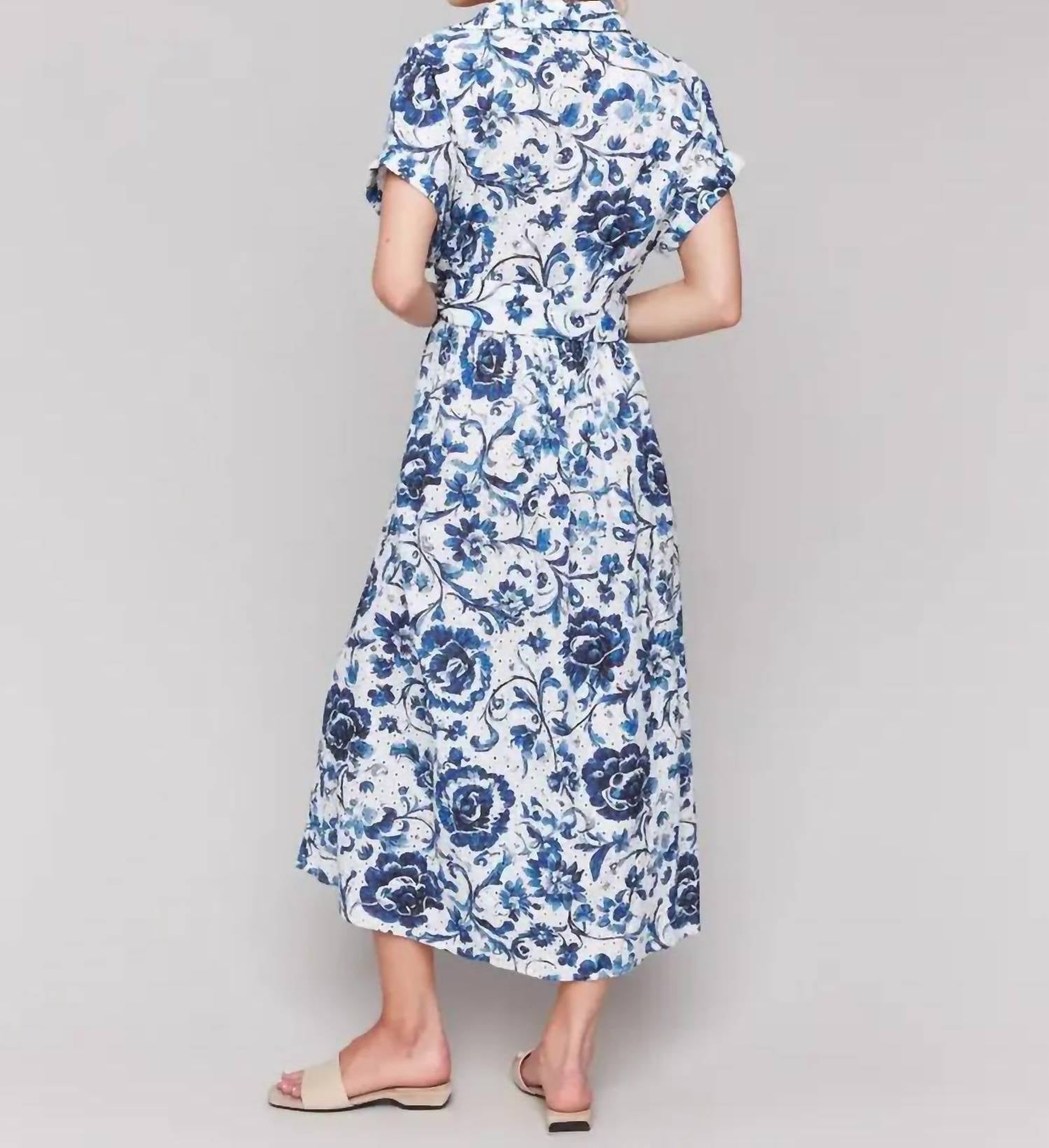 CHARLIE B Eyelet Maxi Dress in delphinium - women's dress - alternate view
