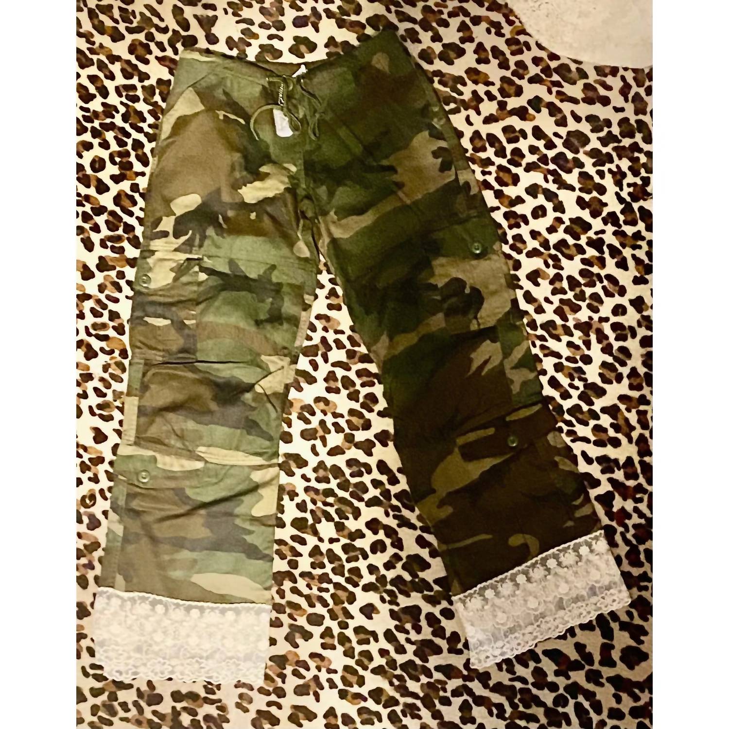Rothco - Women's Camo Cargo Pants With Layered Lace Hem