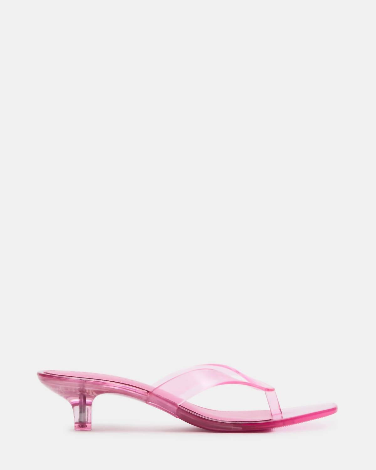 STEVE MADDEN Women's Tracie Y2k Jelly Thong Kitten Heel Sandal in pink - women's sandal