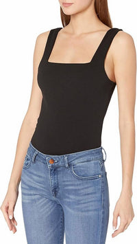 Mumu Apparel Dory Square Neck Bodysuit in black - women's shirt