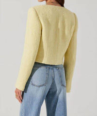 Astr - Marleigh V-neck Tweed Jacket