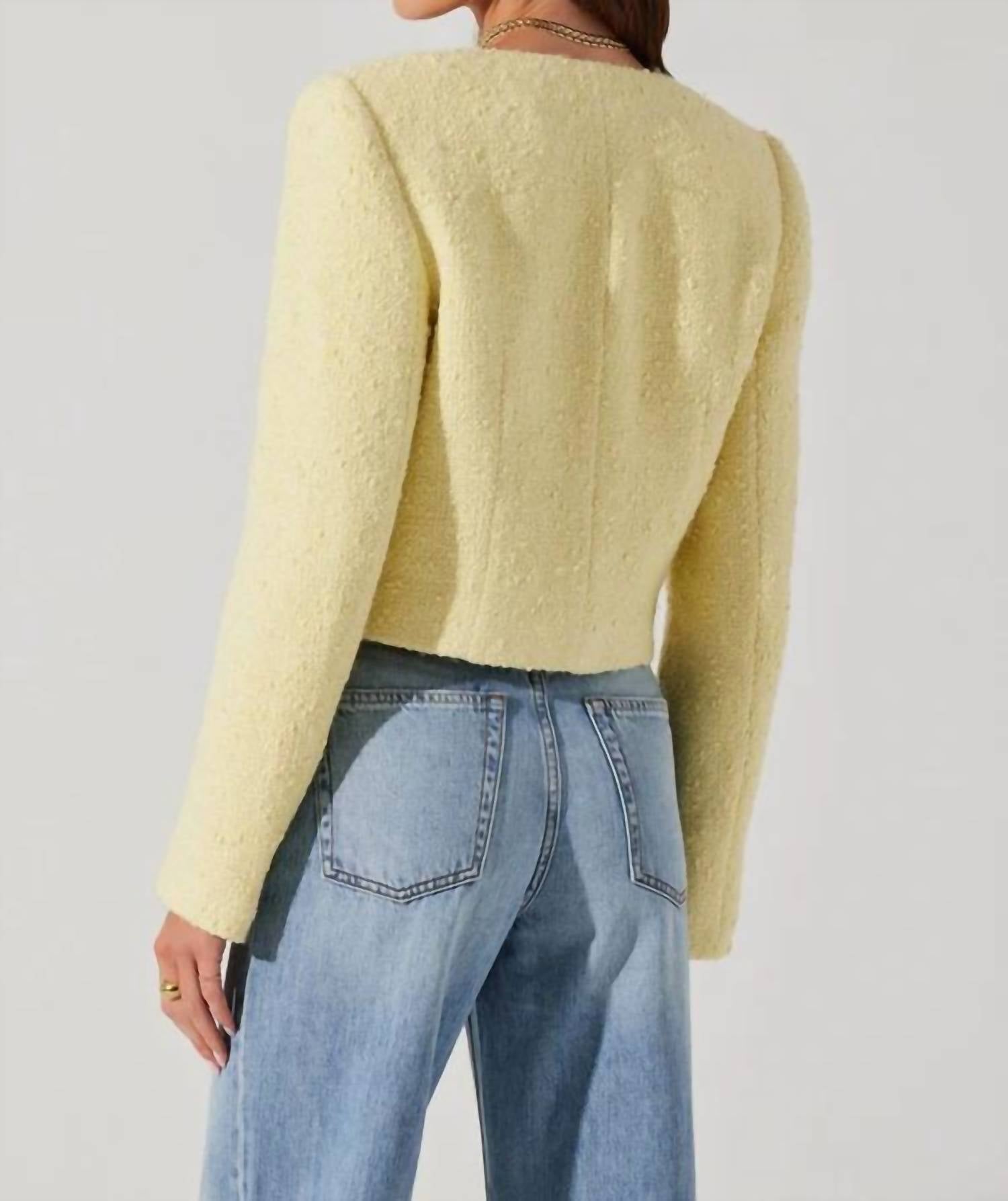 Astr - Marleigh V-neck Tweed Jacket