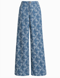 Ramy Brook Leo Pant in geo denim - women's jeans - detail view