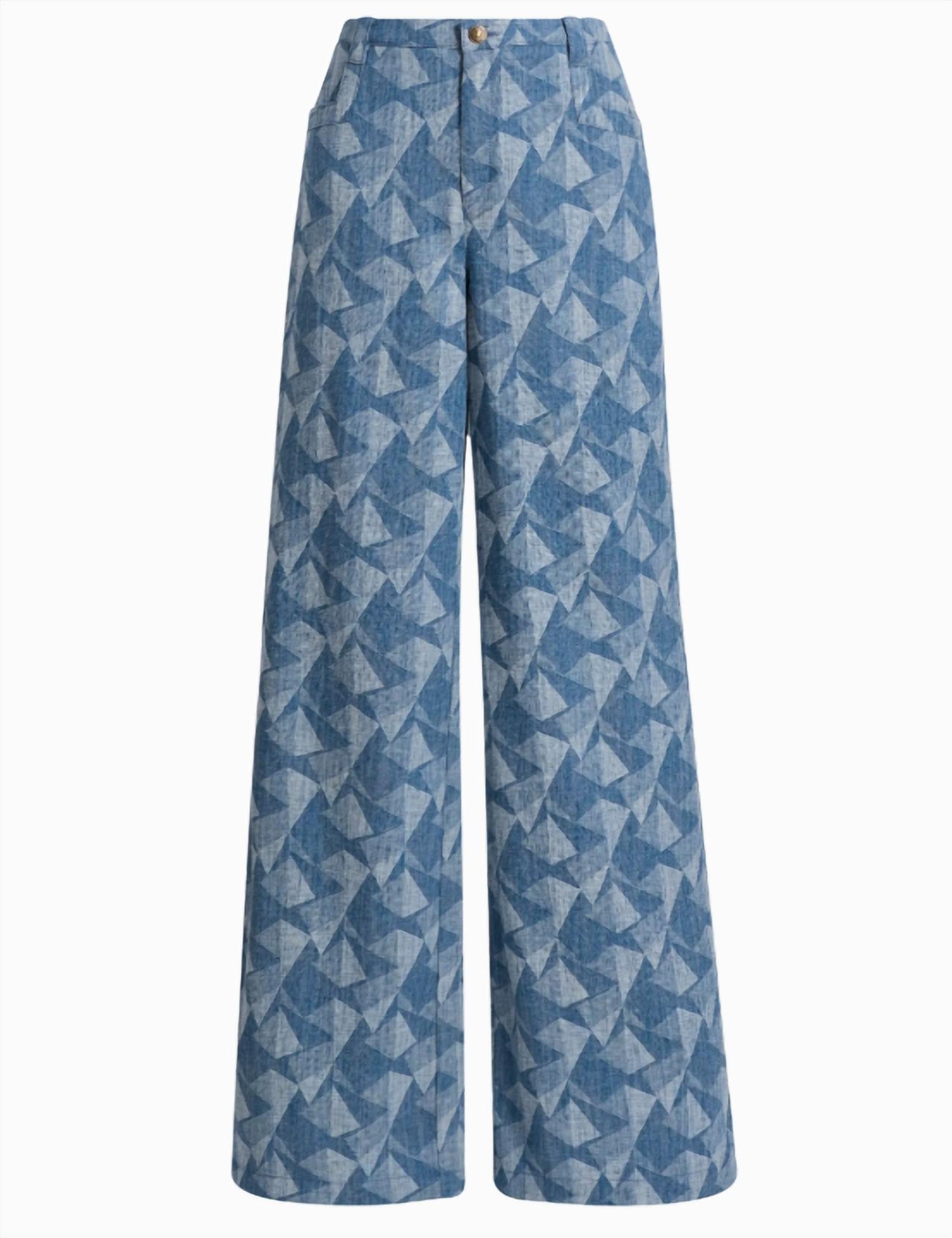 Ramy Brook Leo Pant in geo denim - women's jeans - detail view