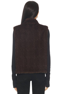 heartloom Nancy Faux Fur Vest in coco - women's jacket - detail view