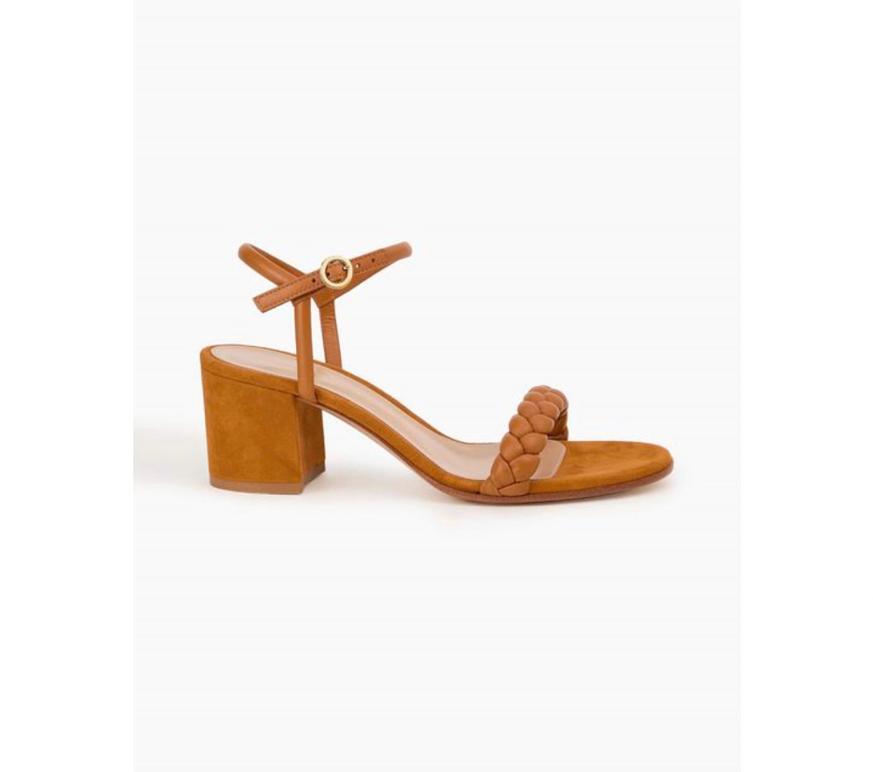 Gianvito Rossi Women's Cruz 60 braided leather sandals in brown - women's sandal