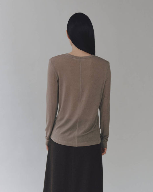 Mijeong Park - Wool Tencel Crew Neck Top