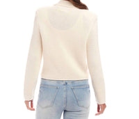 Karen Kane Button Up Blazer Sweater Top in cream - women's jacket - alternate view