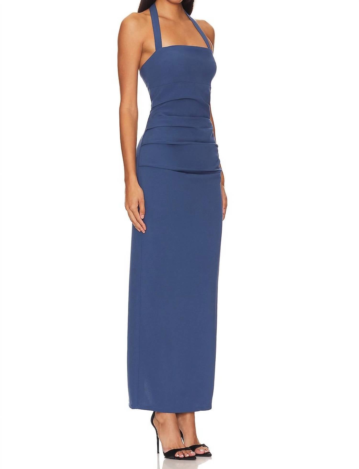 Lioness 1999 Maxi Dress in navy - women's dress - detail view